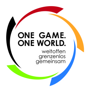 One Game. One World. Logo mit Slogan
