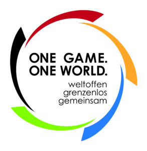 One Game. One World. Logo mit Slogan