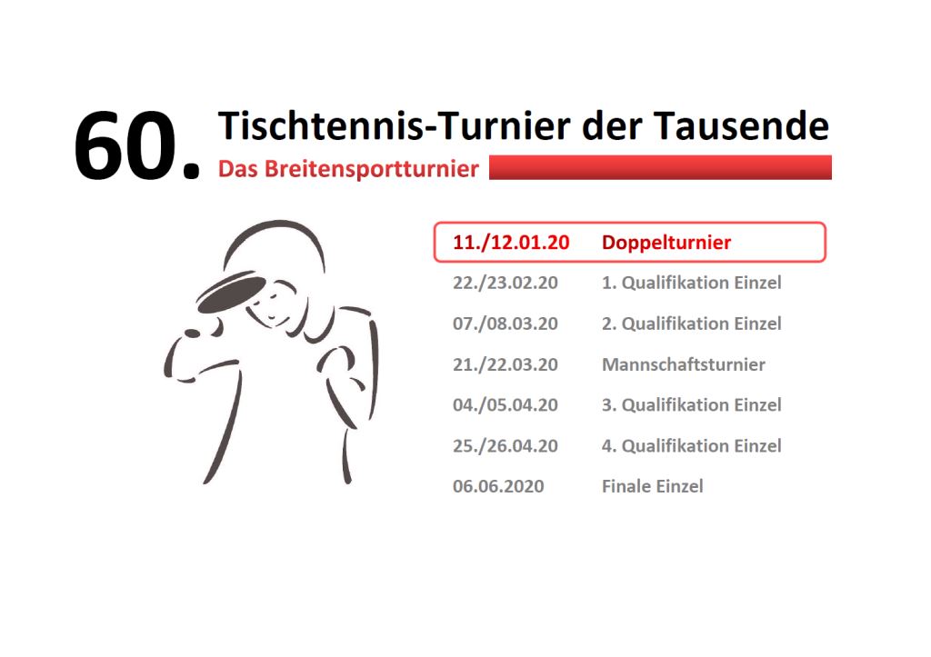 safe the date: 60. Tischtennisturnier der Tausende!