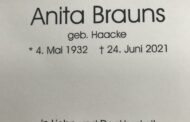Nachruf Anita Brauns (geb. Haacke)